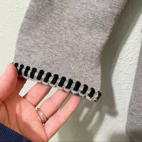 Magaschoni Grey Open Front Long Line Cardigan Sweater Duster Womens M Coatigan - Picture 3 of 8